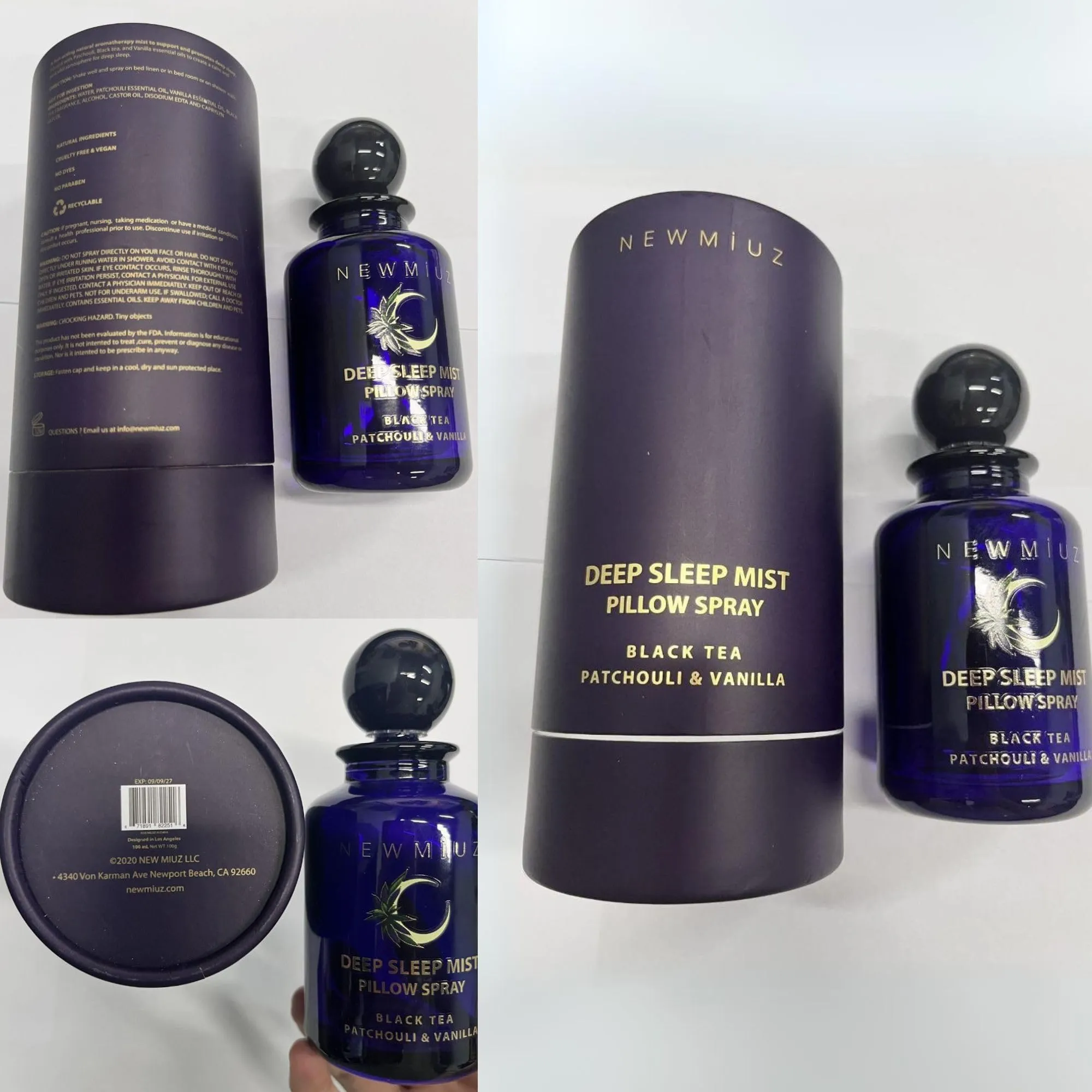 Deep Sleep Pillow Spray Patchouli Black Tea Vanilla Essential Oils Natural Fast Acting Aromatherapy Mist for Restful Sleep Relaxation Calming Stress Relief Bedtime & Shower Spray Luxury Self care Gift