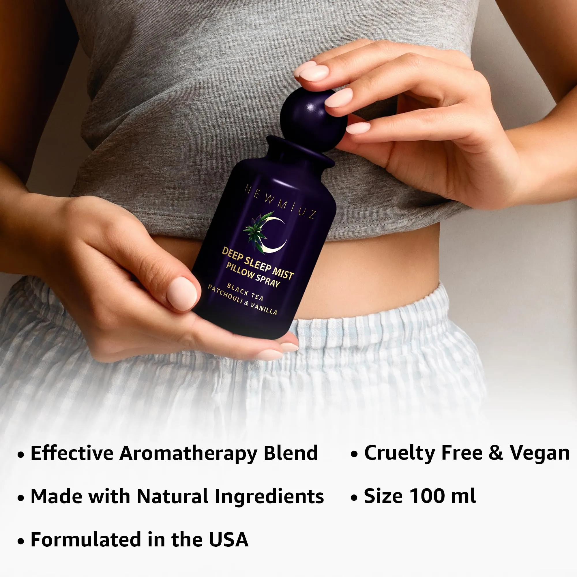 Deep Sleep Pillow Spray Patchouli Black Tea Vanilla Essential Oils Natural Fast Acting Aromatherapy Mist for Restful Sleep Relaxation Calming Stress Relief Bedtime & Shower Spray Luxury Self care Gift