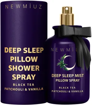 Deep Sleep Pillow Spray Patchouli Black Tea Vanilla Essential Oils Natural Fast Acting Aromatherapy Mist for Restful Sleep Relaxation Calming Stress Relief Bedtime & Shower Spray Luxury Self care Gift