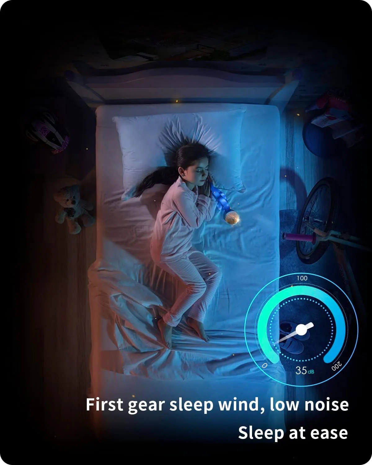 DewShrimp Low Profile Bladeless Ceiling Fan with Speaker, 19.8" Smart Fan Compatible with Alexa/Google Assistant/App Control, 6 Speed Flush Mount Dimmable LED Lights