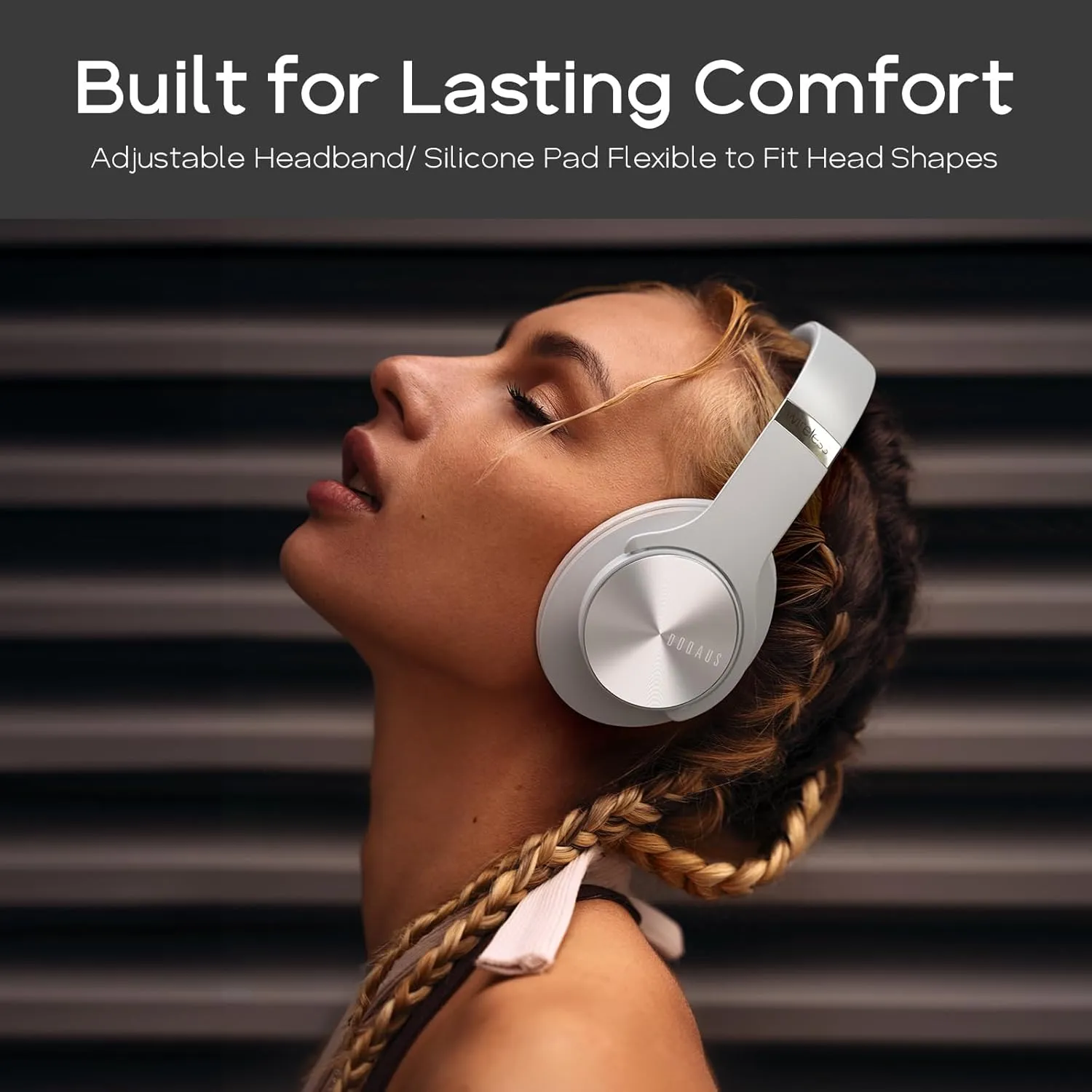 DOQAUS Bluetooth Headphones Over Ear, 90 Hours Playtime Wireless Headphone with 3 EQ Modes, Noise Isolating HiFi Stereo with Deep Bass, Microphone, Soft Earpads for Cellphone/PC