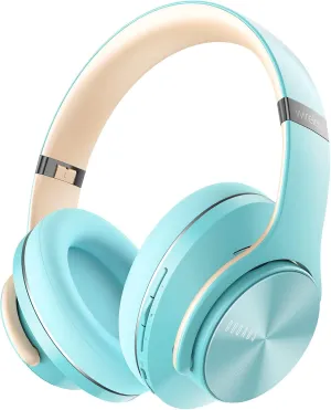 DOQAUS Bluetooth Headphones Over Ear, 90 Hours Playtime Wireless Headphone with 3 EQ Modes, Noise Isolating HiFi Stereo with Deep Bass, Microphone, Soft Earpads for Cellphone/PC