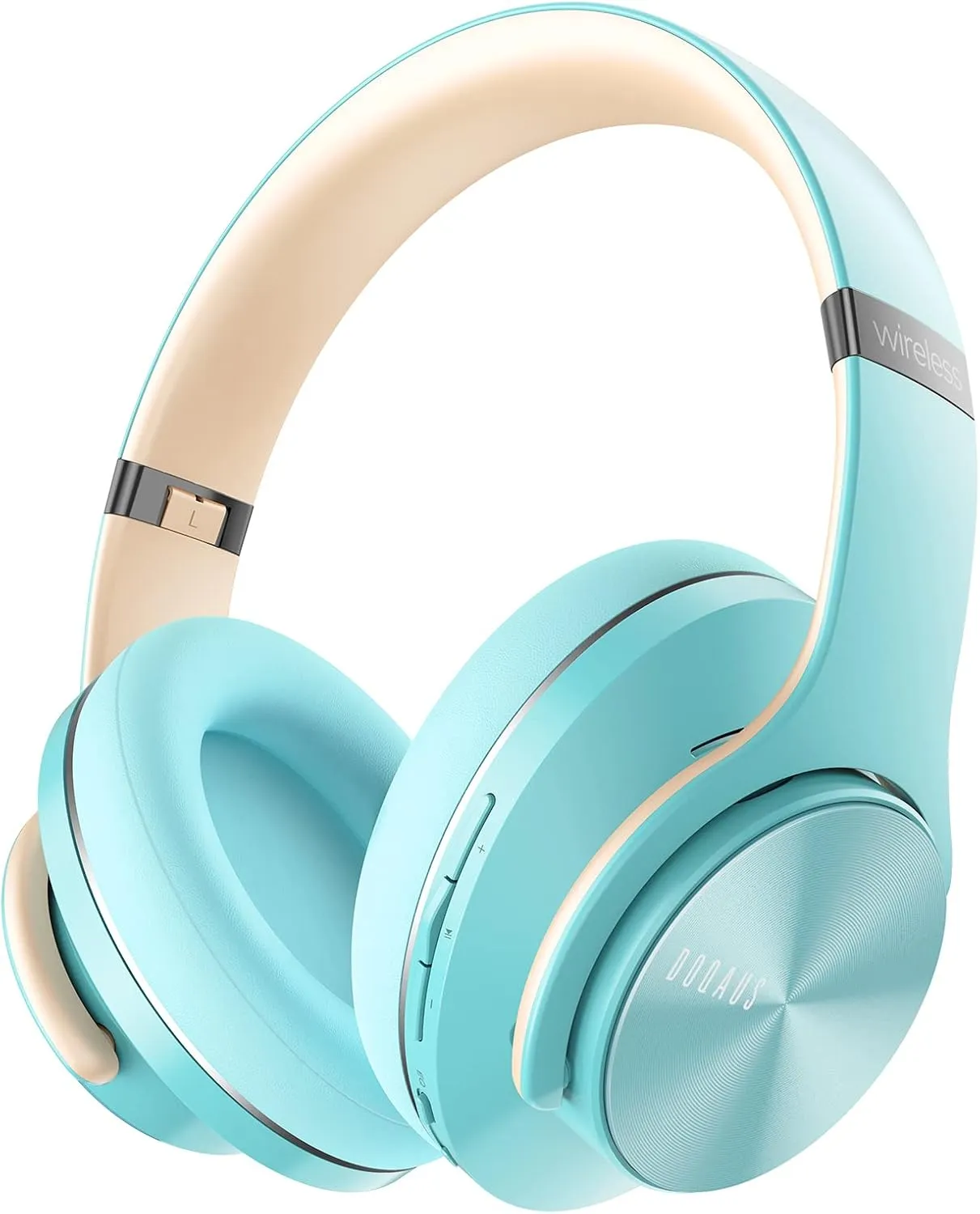 DOQAUS Bluetooth Headphones Over Ear, 90 Hours Playtime Wireless Headphone with 3 EQ Modes, Noise Isolating HiFi Stereo with Deep Bass, Microphone, Soft Earpads for Cellphone/PC