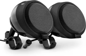 DS18 RYDERBT Amplifier Full Range Motorcycle Speakers - Water Resistant Bluetooth Speakers 120 Watts - Amplified Handlebar Mounted Audio Pods - USB Port for Music & Charging - Pair