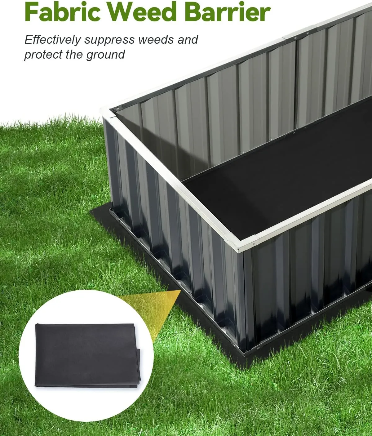 Durable Outdoor Raised Garden Bed for Flowers & Vegetables, 16.2 Cu Ft