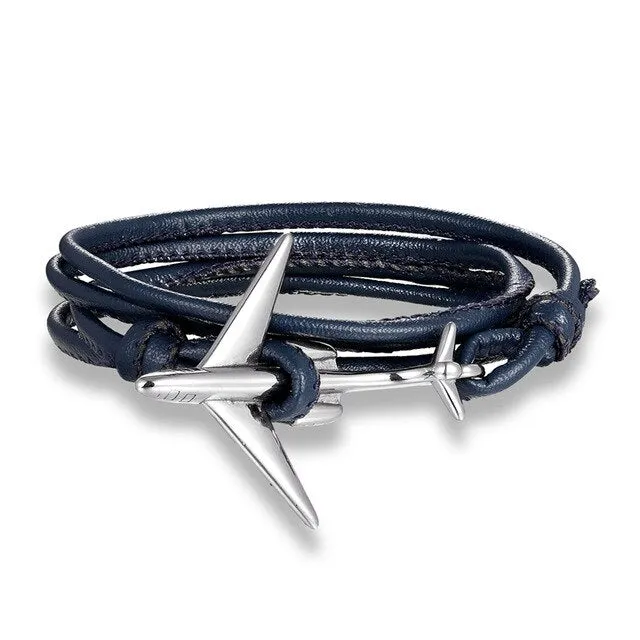 (Edition 3) Super Cool Airplane Designed Leather Bracelets