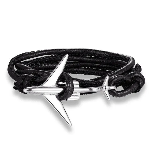 (Edition 3) Super Cool Airplane Designed Leather Bracelets