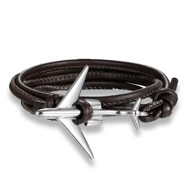 (Edition 3) Super Cool Airplane Designed Leather Bracelets