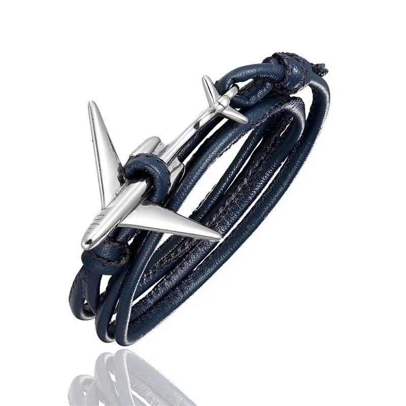 (Edition 3) Super Cool Airplane Designed Leather Bracelets