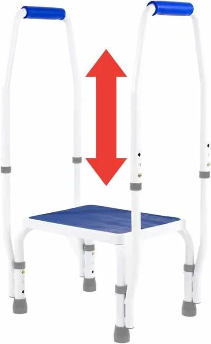 Elderly Adults High Bedside Step Stool With Handles