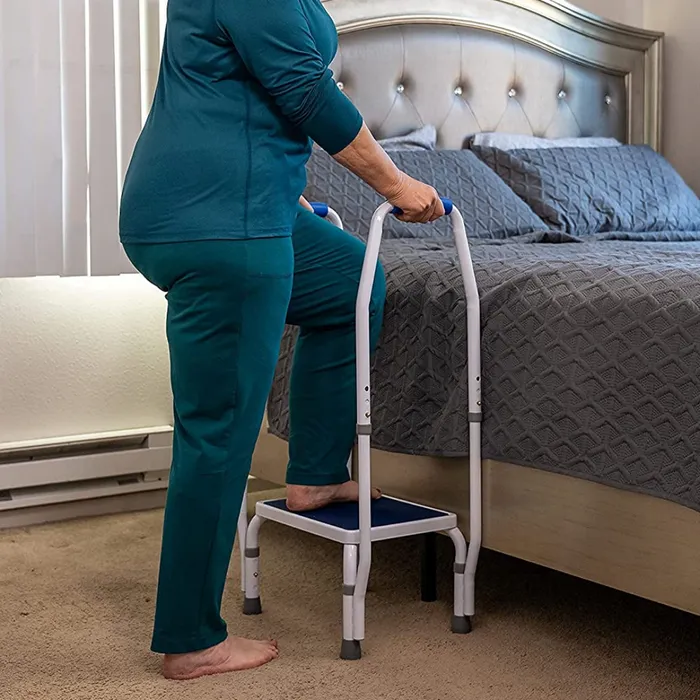 Elderly Adults High Bedside Step Stool With Handles