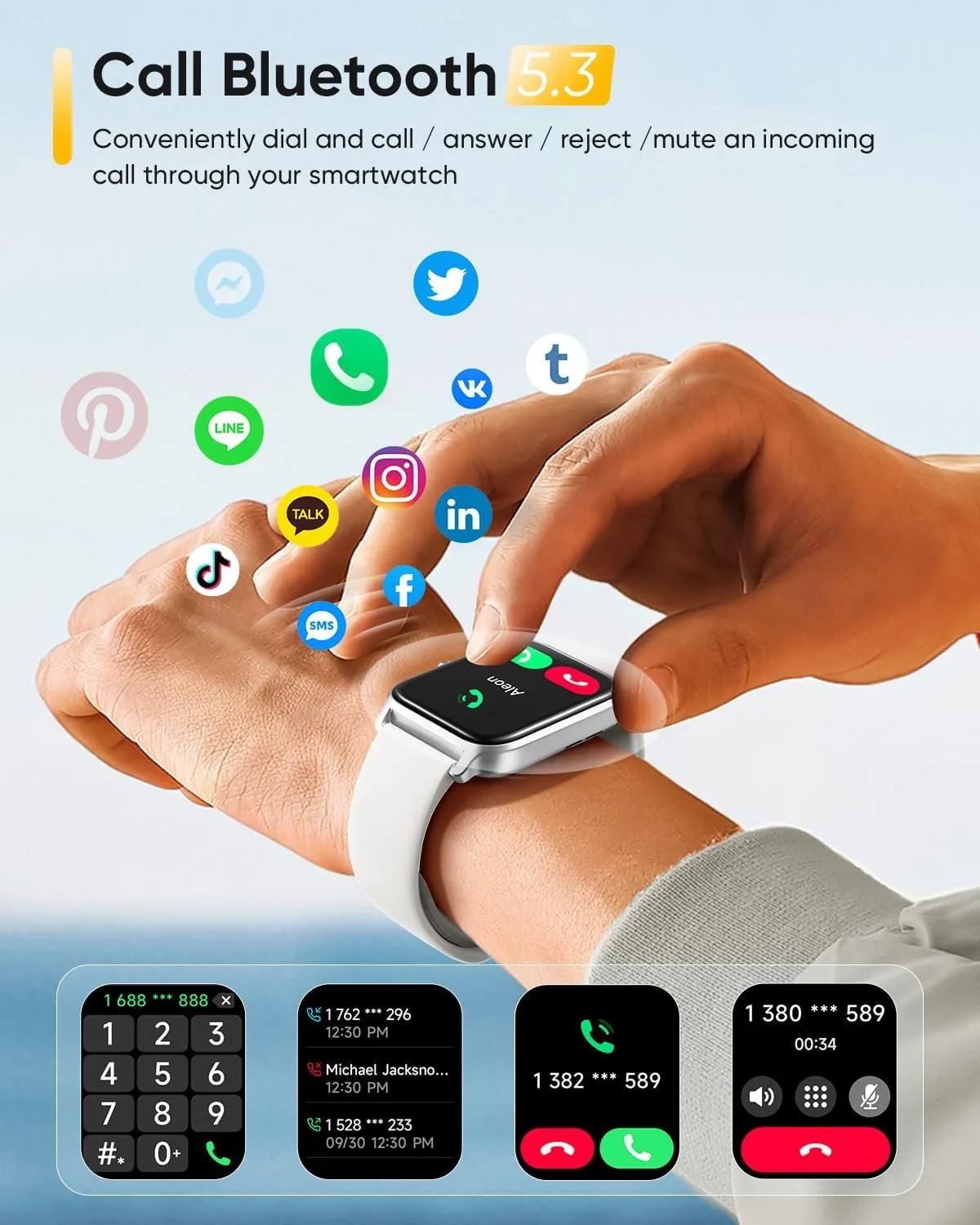 Fitpolo Smart Watch for Men Women with Bluetooth Call, Alexa Built-in 1.8" Blood Oxygen Heart Rate Sleep Fitness Watch, 100 Sports Modes Smartwatch, Activity Tracker for Android iOS Phone