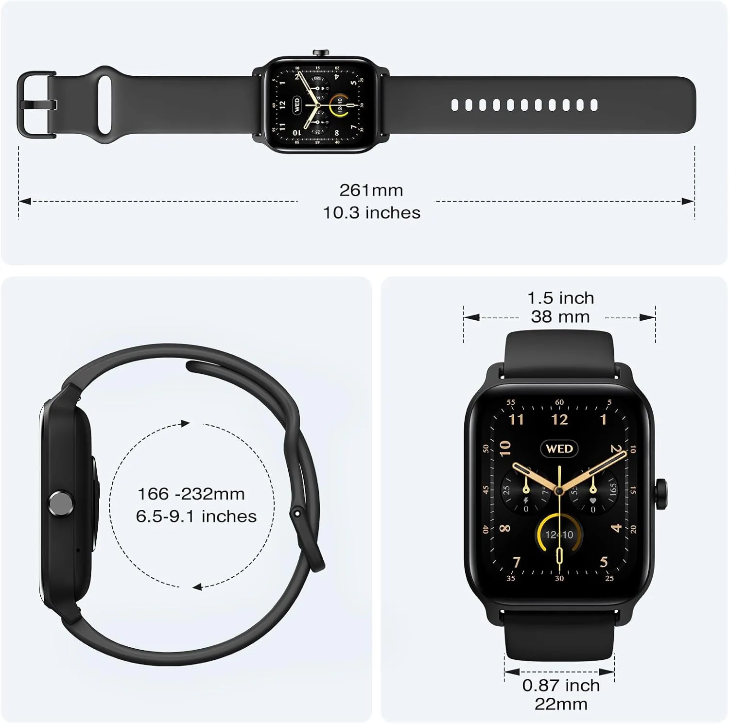 Fitpolo Smart Watches for Men Android & iPhone, Alexa Built-in [1.8" HD Screen] IP68 Waterproof Fitness Watch with Bluetooth Call (Answer/Make), Heart Rate/Sleep/SpO2 Monitor, 105  Sports Tracker
