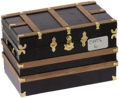 Flat Top Trunk Kit, Black with Wood Trim