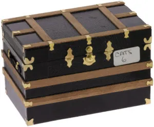 Flat Top Trunk Kit, Black with Wood Trim