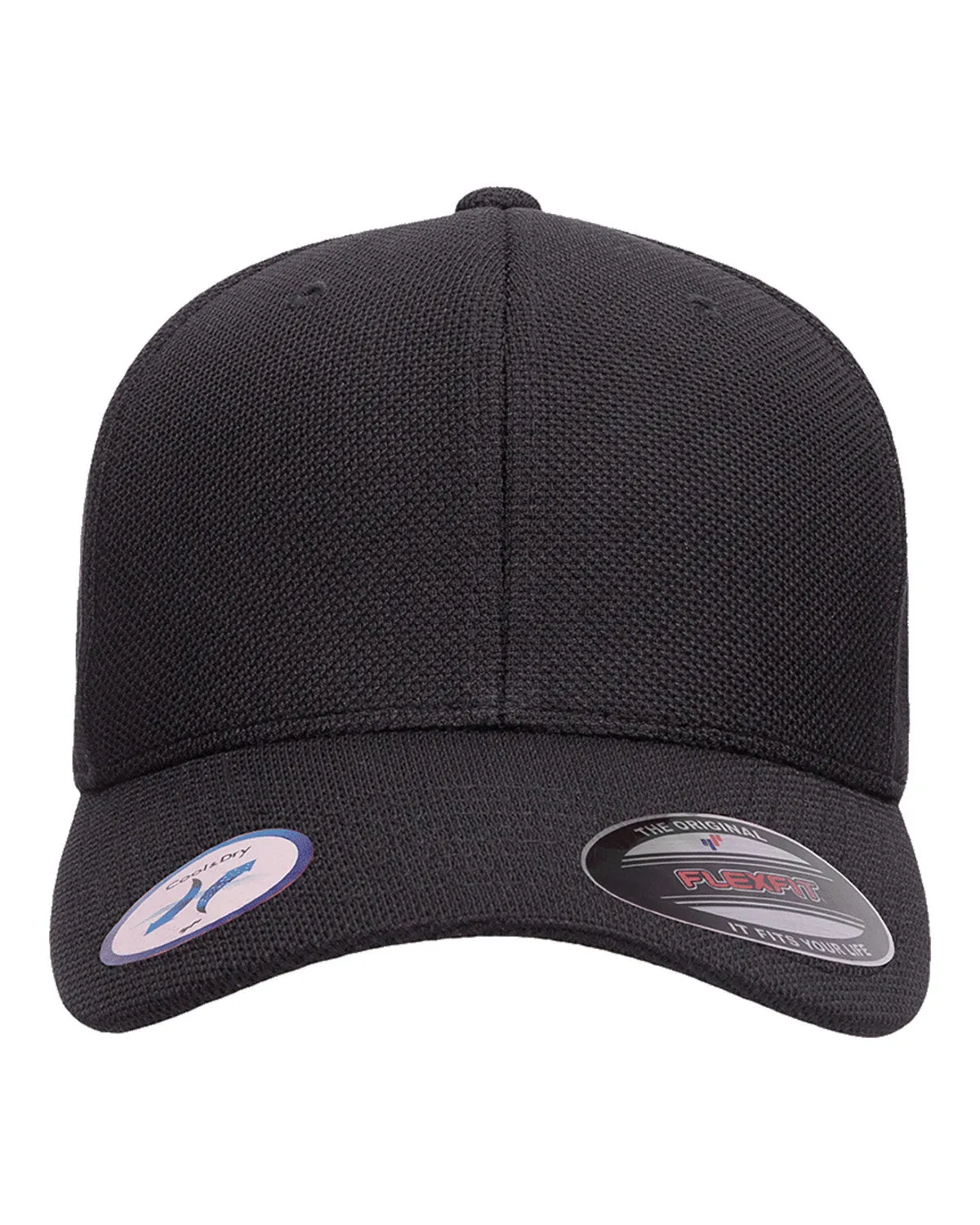 Flexfit Cool & Dry Pique Mesh Customized Caps, Black