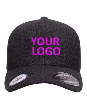 Flexfit Cool & Dry Pique Mesh Customized Caps, Black