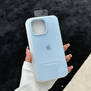 for iPhone 14-13 Soft Silicone Case Protective Cover with Box(for iPhone 14-13/New Sky Blue)