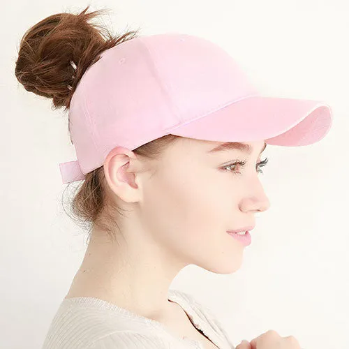 FURTALK 2018 Ponytail Baseball Cap Women Messy Bun Baseball Hat Snapback