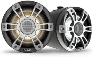 Fusion Garmin Signature Series 3i Marine Wake Tower Speakers, 6.5" 230-watt CRGBW Sports Black Marine Wake Tower Speakers (Pair) (010-02771-51)