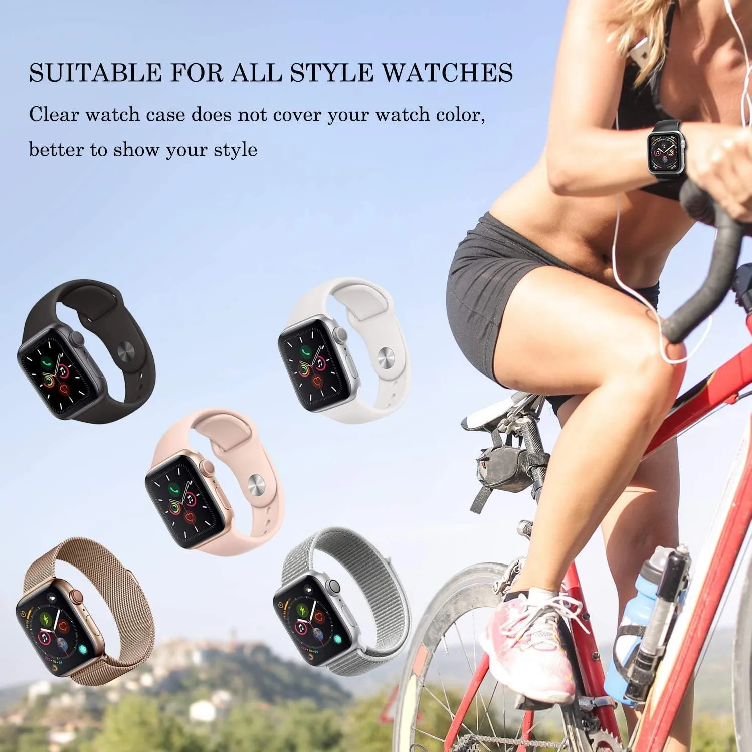 HANKN 2 Pack Hard Case 44mm Compatible with Apple Watch Series 6 5 4 Se Tempered Glass Screen Protector Case 44mm, Plated Cover Full Coverage Shockproof Iwatch Bumper (Silver Silver, 44mm)
