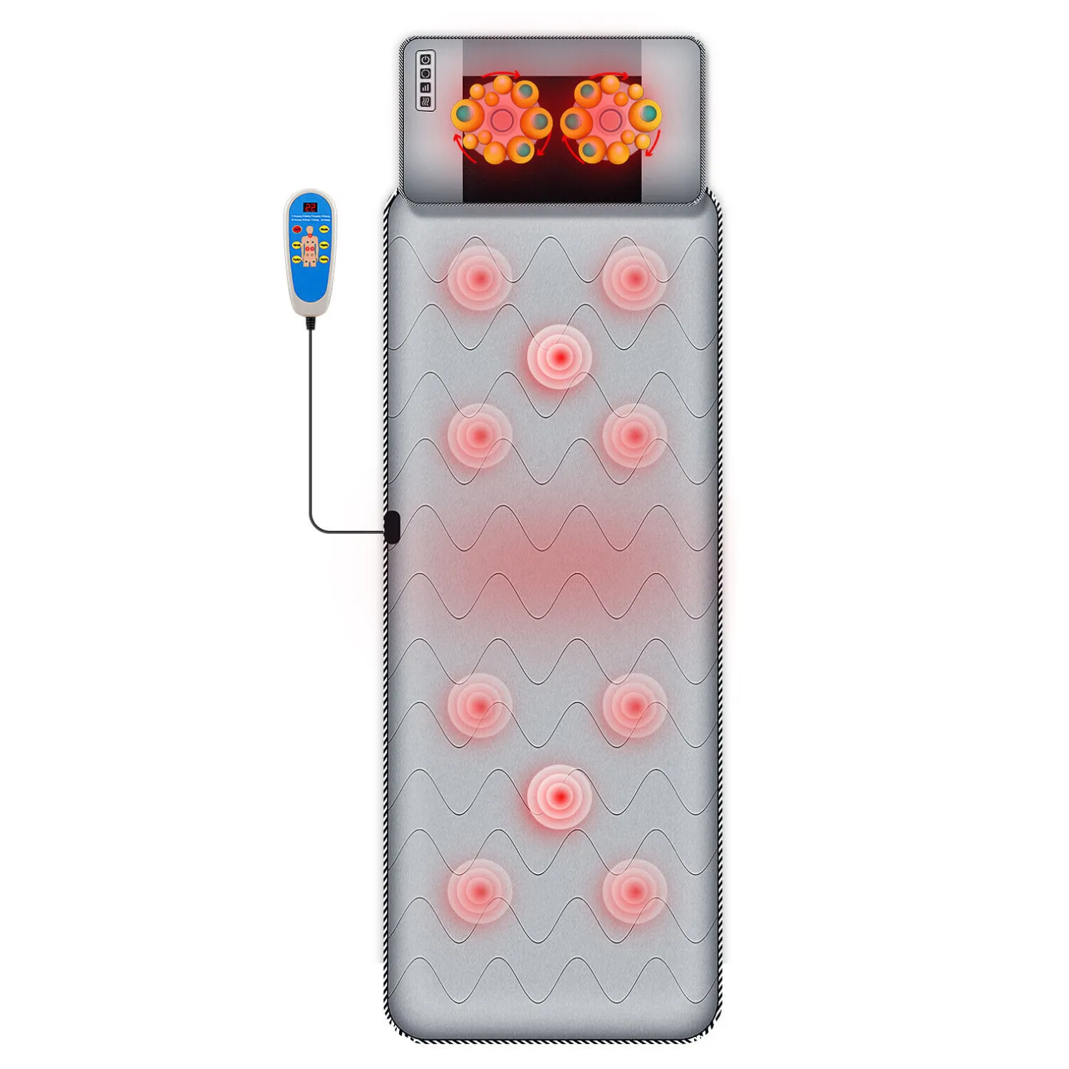 Heated Electric Full Body Massage Mattress Mat with Vibration & Heat