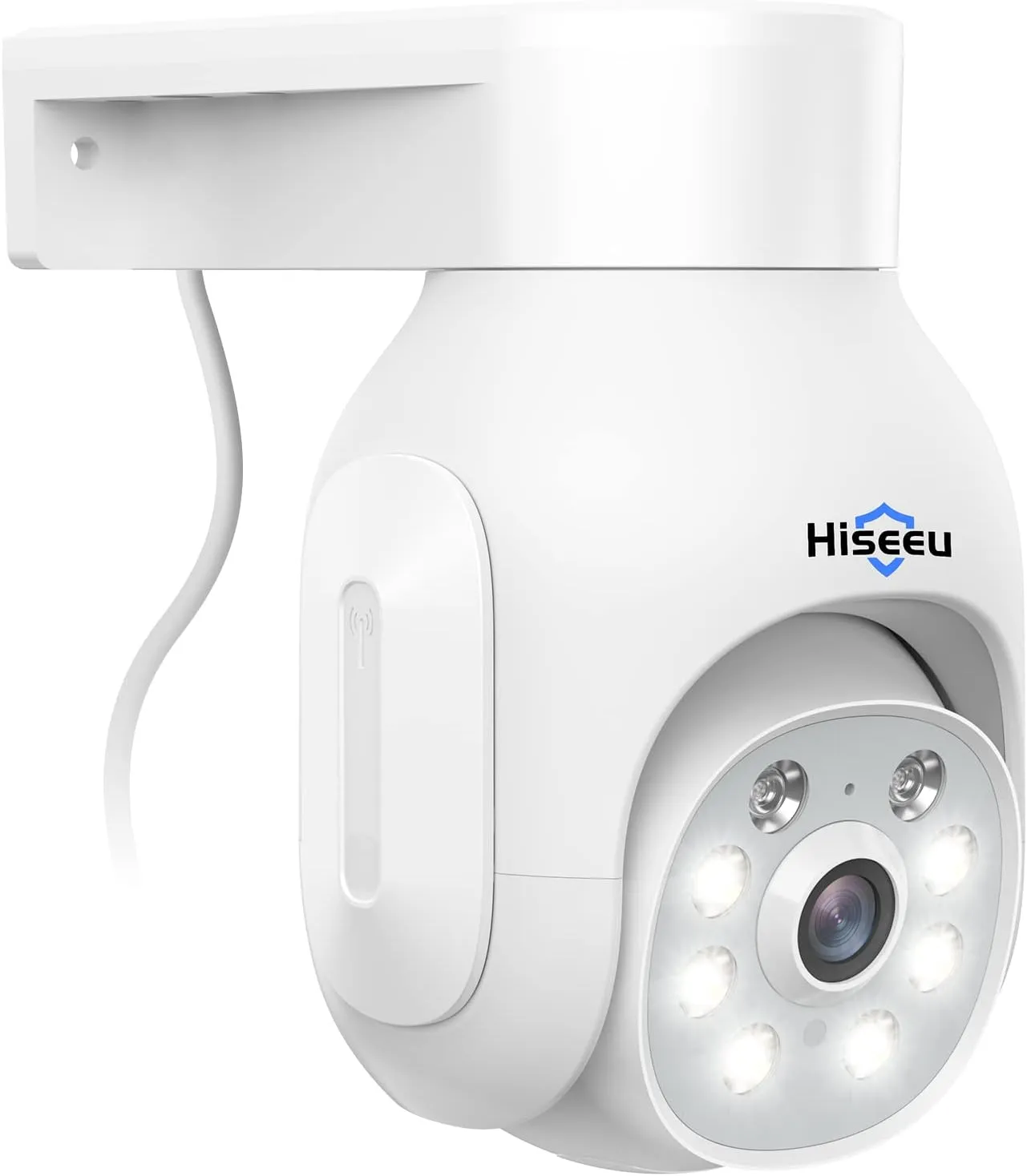 Hiseeu Wireless Camera Outdoor, 5MP WiFi Security Camera Color Night Vision, Pan/Tilt, Auto Tracking, Motion Detection, Siren/Light Alarm, 2-Way Audio, IP66 Waterproof, No Monthly Fee