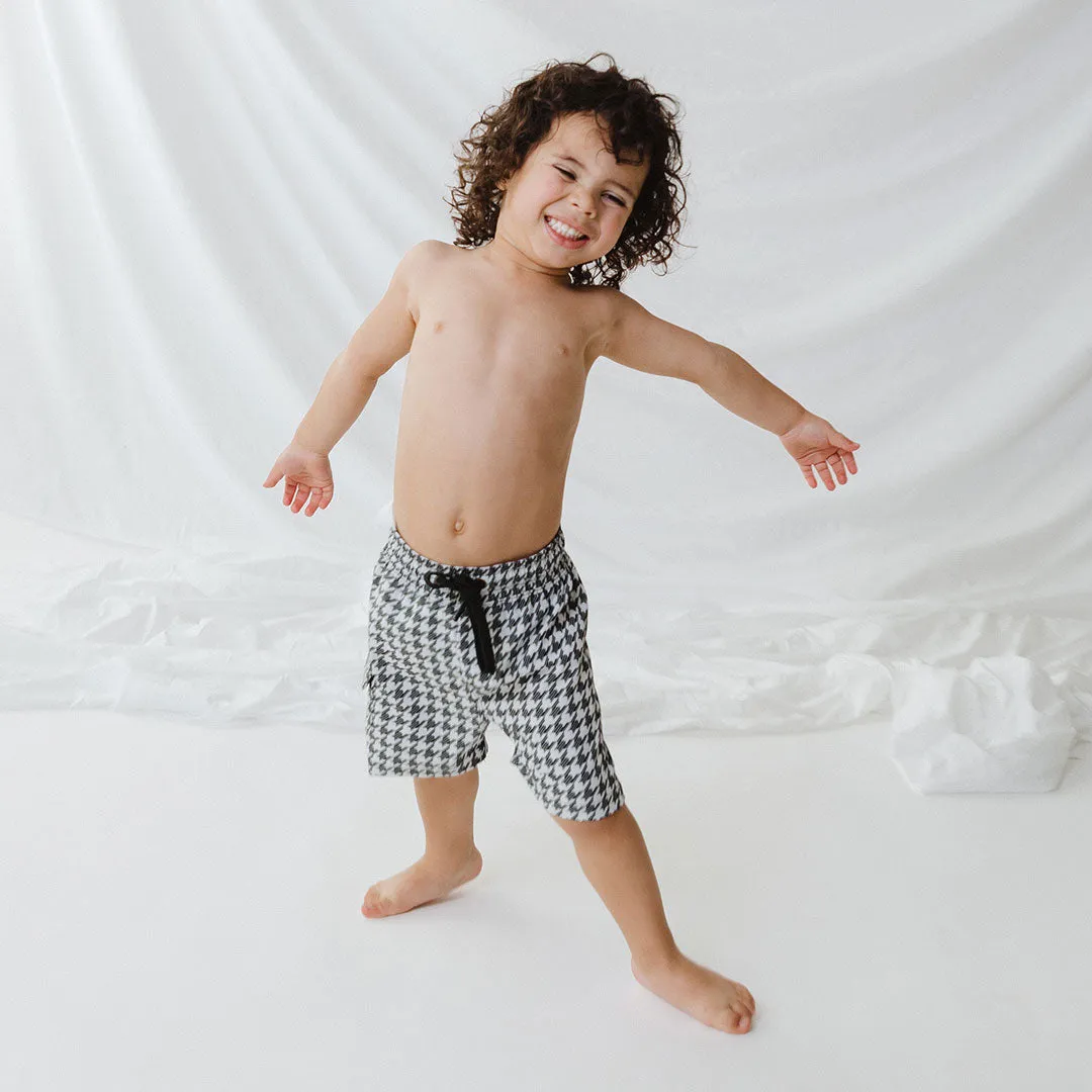 Houndstooth Jr. Swim Trunks