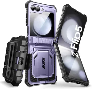 i-Blason for Samsung Galaxy Z Flip 5 Case with Stand, [Built-in Screen Protector] [Hinge Protection], Full-Body Protection Magnetic Phone Case for Galaxy Z Flip 5, Mauve