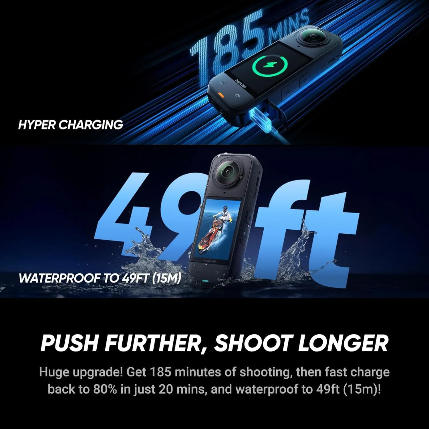 Insta360 X5 Travel Bundle-8K Waterproof 360 Action Camera with 1/1.28" 48MP Sensors, 8K 360 HDR Video, 72MP 360 Photo, 4K Single-Lens |Bundle Includes Travel Case, Selfie Stick, Lens Cap (128GB)