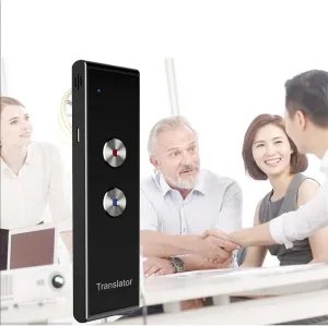 Intelligent Voice Translator with 137 Multi Language Translations Smart Translation Stick Bluetooth Voice Translator High Accuracy Quickly Obtain The Translation for Travel, Business (Black)