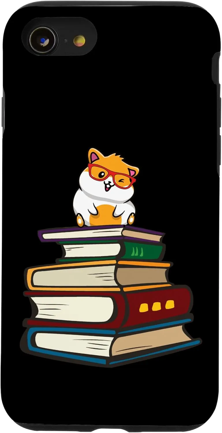 iPhone SE (2020) / 7 / 8 Cute Funny Hipster Glasses Read Books Hamster Lover Case
