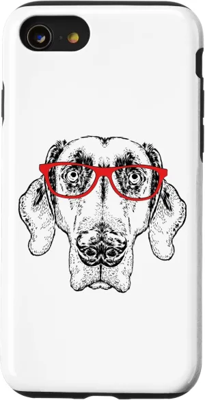iPhone SE (2020) / 7 / 8 Cute Nerdy Glasses Weimaraner Lover Case