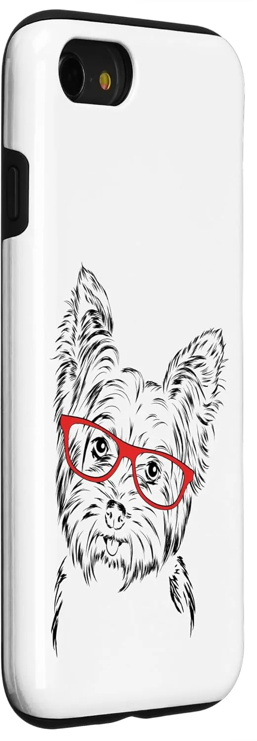 iPhone SE (2020) / 7 / 8 Cute Nerdy Red Glasses Yorkie Lover Case