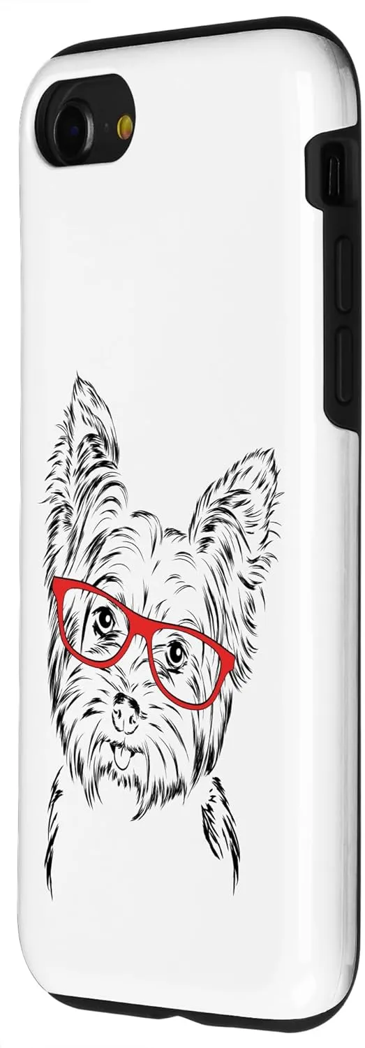 iPhone SE (2020) / 7 / 8 Cute Nerdy Red Glasses Yorkie Lover Case