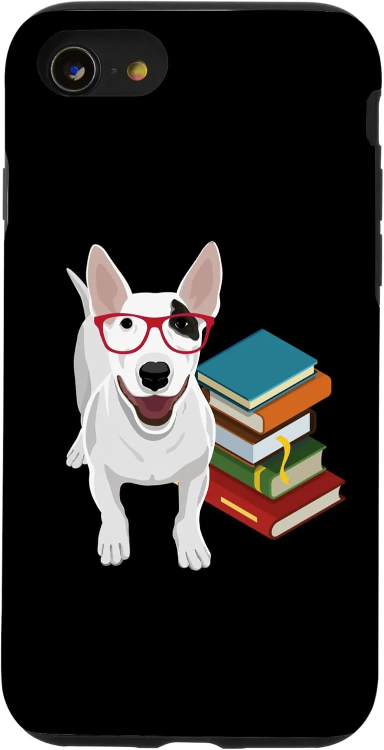 iPhone SE (2020) / 7 / 8 Funny Hipster Read Books Glasses Bull Terrier Lover Case