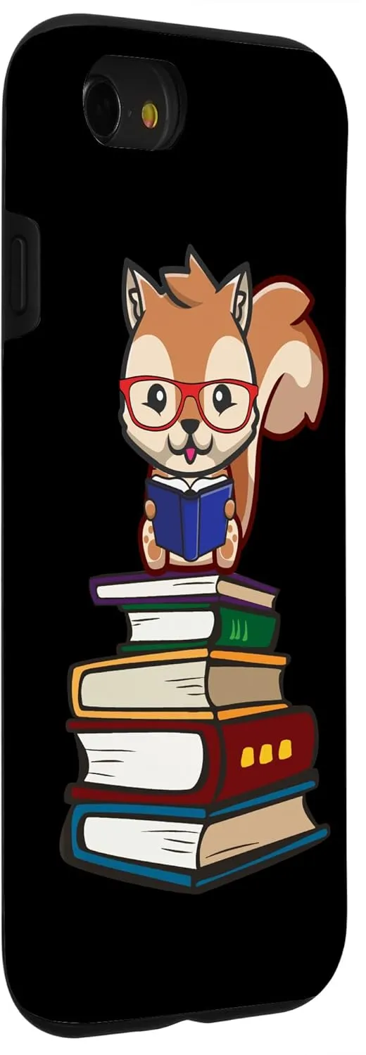 iPhone SE (2020) / 7 / 8 Funny Read Books Glasses Hipster Kawaii Kids Squirrel Lover Case