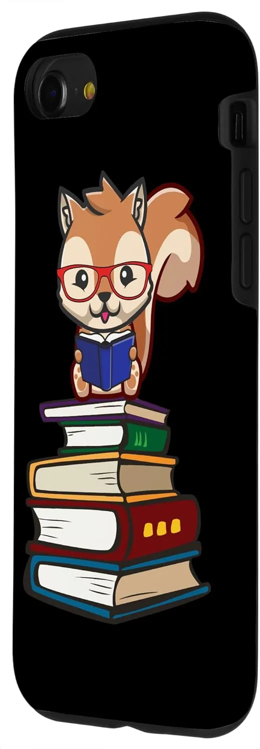 iPhone SE (2020) / 7 / 8 Funny Read Books Glasses Hipster Kawaii Kids Squirrel Lover Case