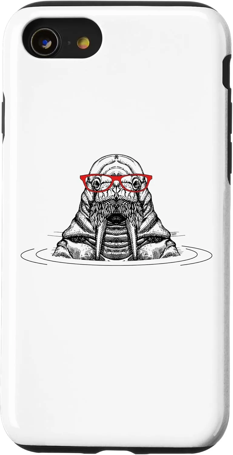 iPhone SE (2020) / 7 / 8 Funny Retro Vintage Glasses Walrus Lover Case