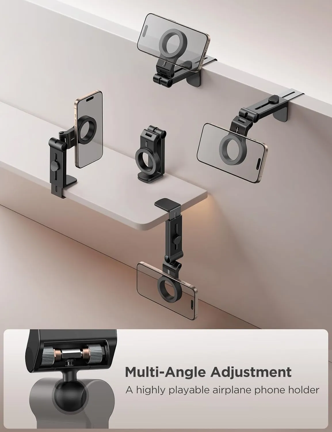 JOYROOM for Magsafe Airplane Phone Holder Travel Essentials,Unlimited Scenery Hands-Free Plane Phone Holder, Airplane Travel Accessories for iPhone 16 Pro Max & Magsafe Case
