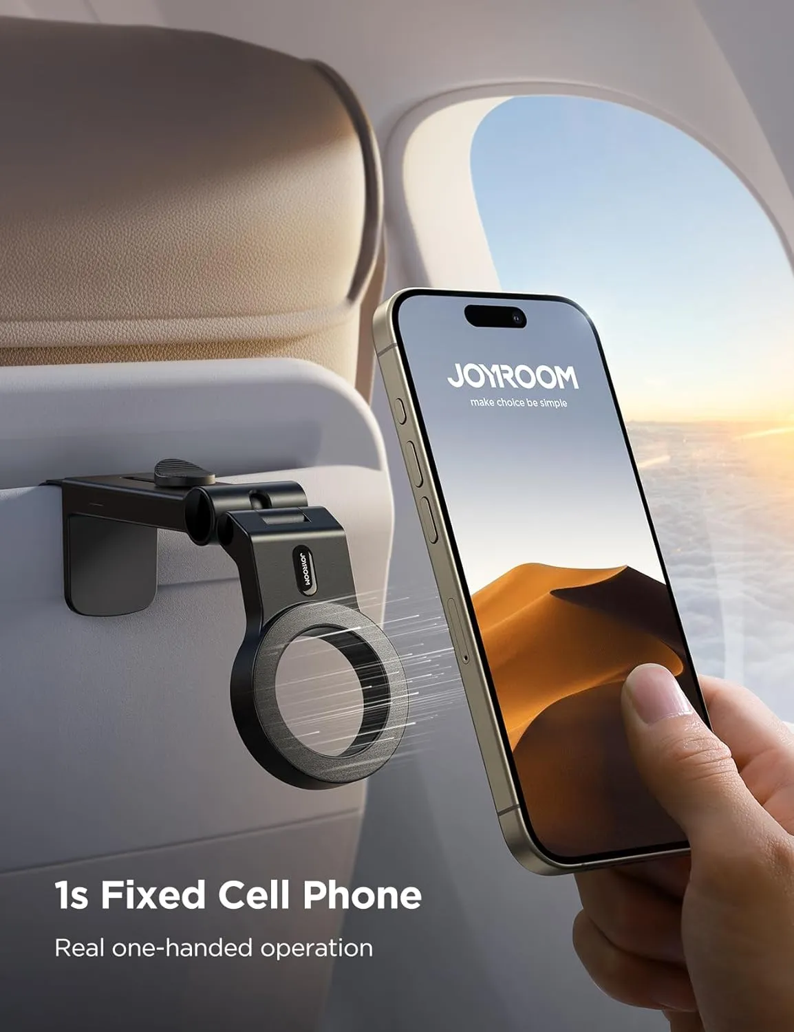 JOYROOM for Magsafe Airplane Phone Holder Travel Essentials,Unlimited Scenery Hands-Free Plane Phone Holder, Airplane Travel Accessories for iPhone 16 Pro Max & Magsafe Case