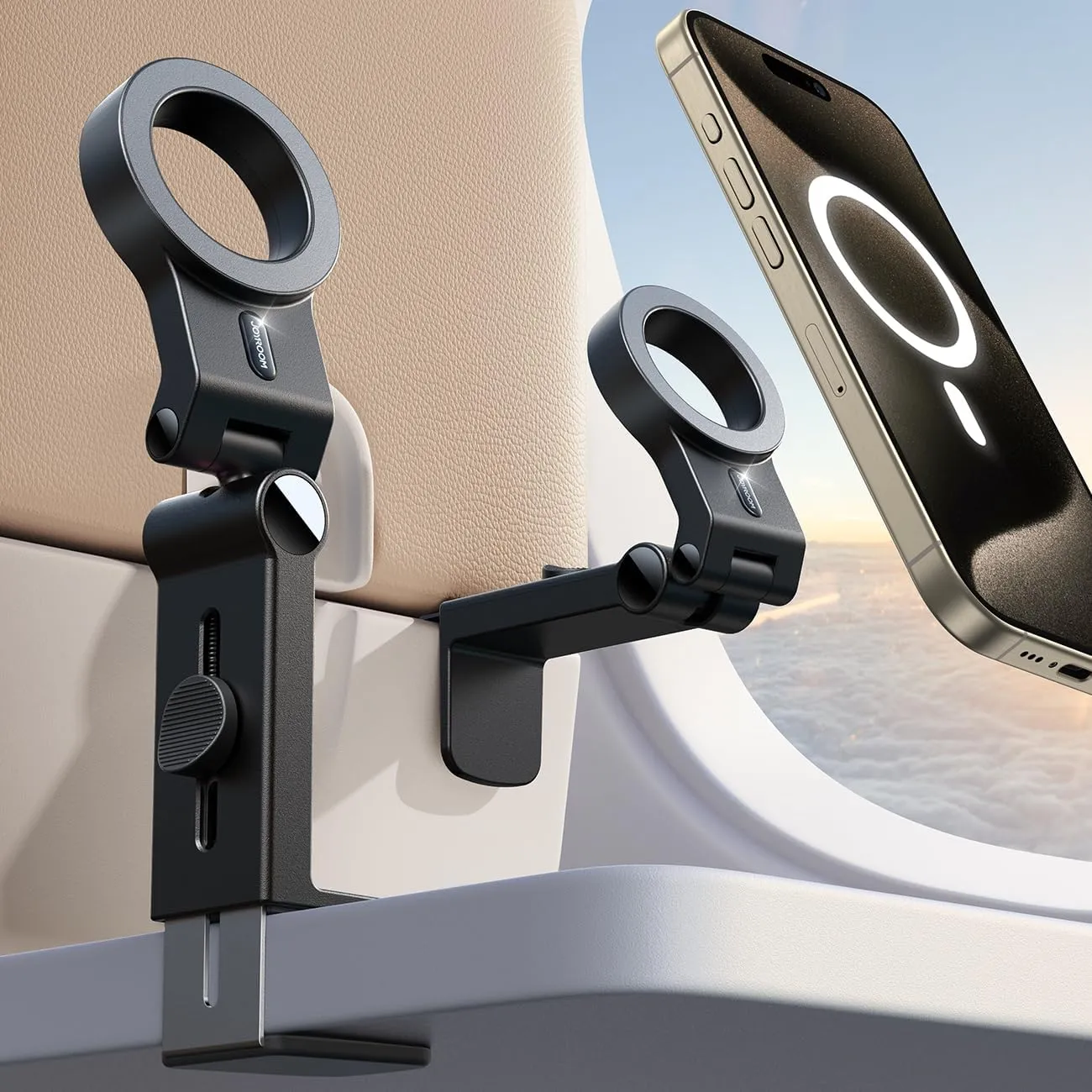 JOYROOM for Magsafe Airplane Phone Holder Travel Essentials,Unlimited Scenery Hands-Free Plane Phone Holder, Airplane Travel Accessories for iPhone 16 Pro Max & Magsafe Case