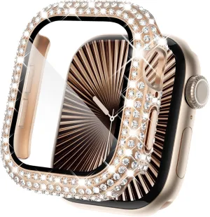 KADES Compatible for Apple Watch Series 10 Full Diamond Bling Protective Case with Built-in Screen Protector for Apple Watch 46mm iWatch Series 10 (46mm, Rose Gold)
