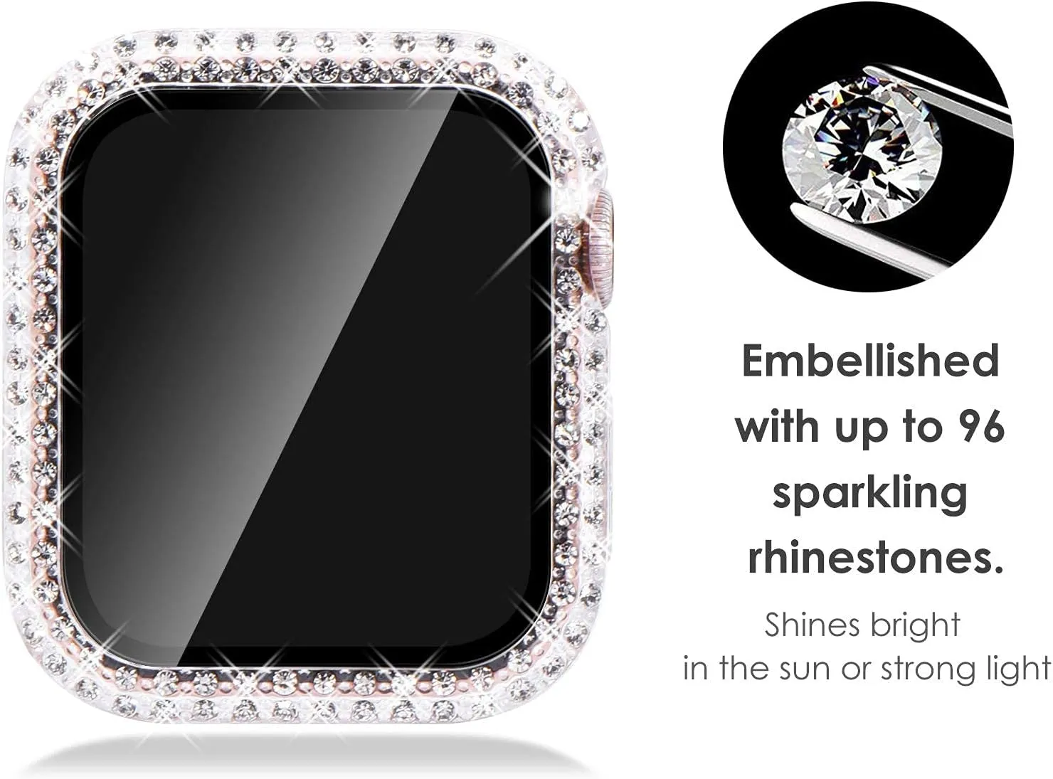 KADES Compatible for Bling Apple Watch Protective Case with Built-in Screen Protector for Apple Watch 38mm iWatch Series 3 2 1 (38mm, Clear)