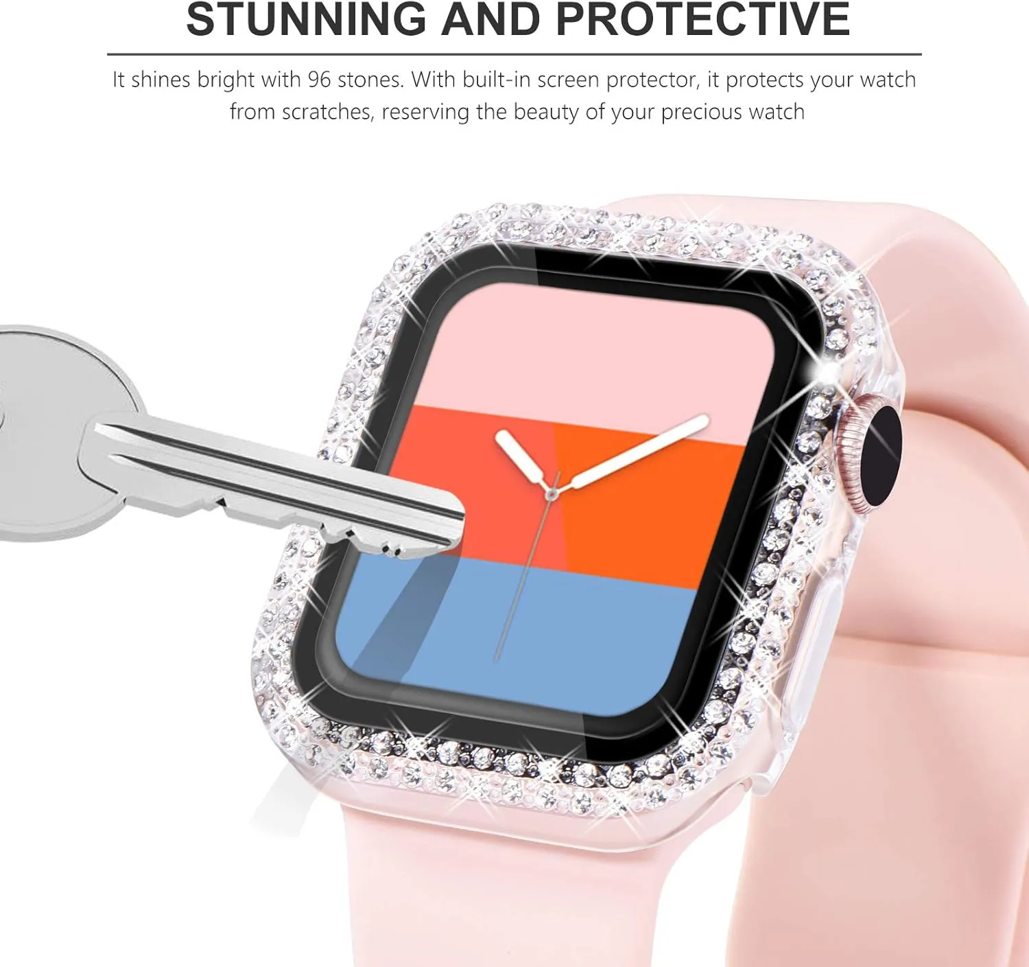 KADES Compatible for Bling Apple Watch Protective Case with Built-in Screen Protector for Apple Watch 38mm iWatch Series 3 2 1 (38mm, Clear)