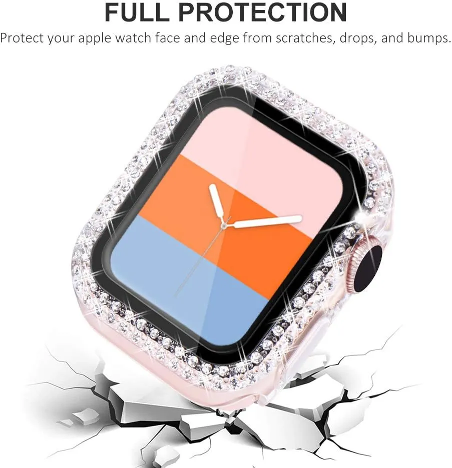 KADES Compatible for Bling Apple Watch Protective Case with Built-in Screen Protector for Apple Watch 38mm iWatch Series 3 2 1 (38mm, Clear)