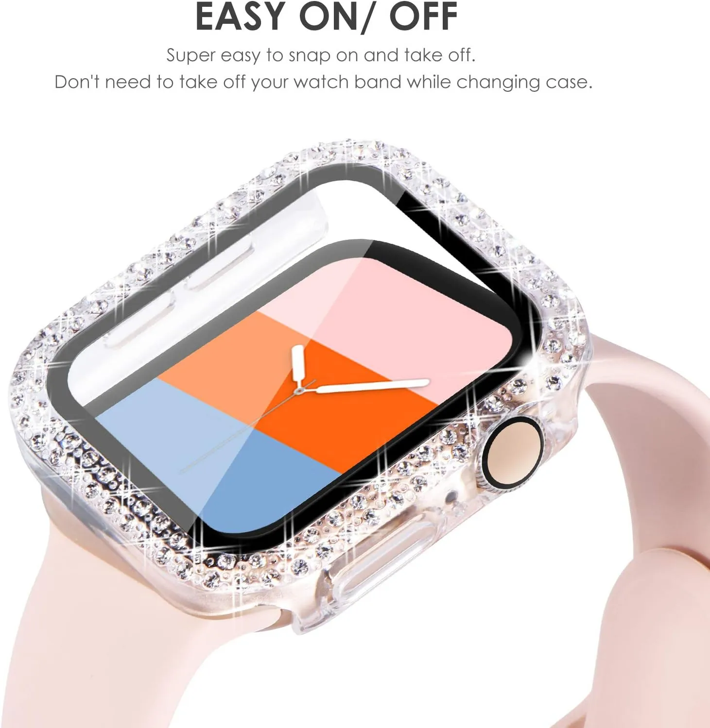 KADES Compatible for Bling Apple Watch Protective Case with Built-in Screen Protector for Apple Watch 38mm iWatch Series 3 2 1 (38mm, Clear)