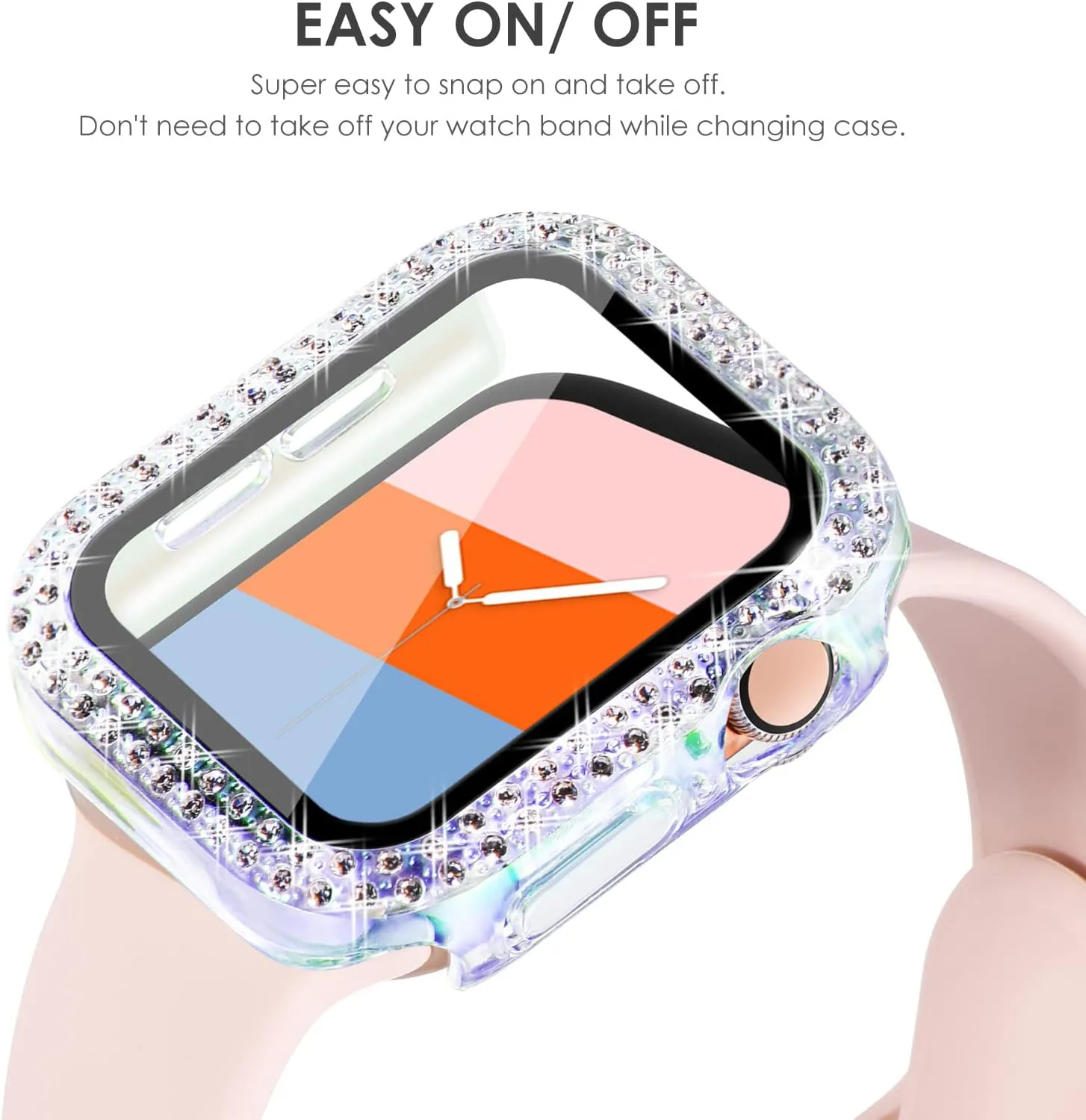 KADES Compatible for Bling Apple Watch Protective Case with Built-in Screen Protector for Apple Watch 38mm Series 3 2 1 (38mm, Elf)