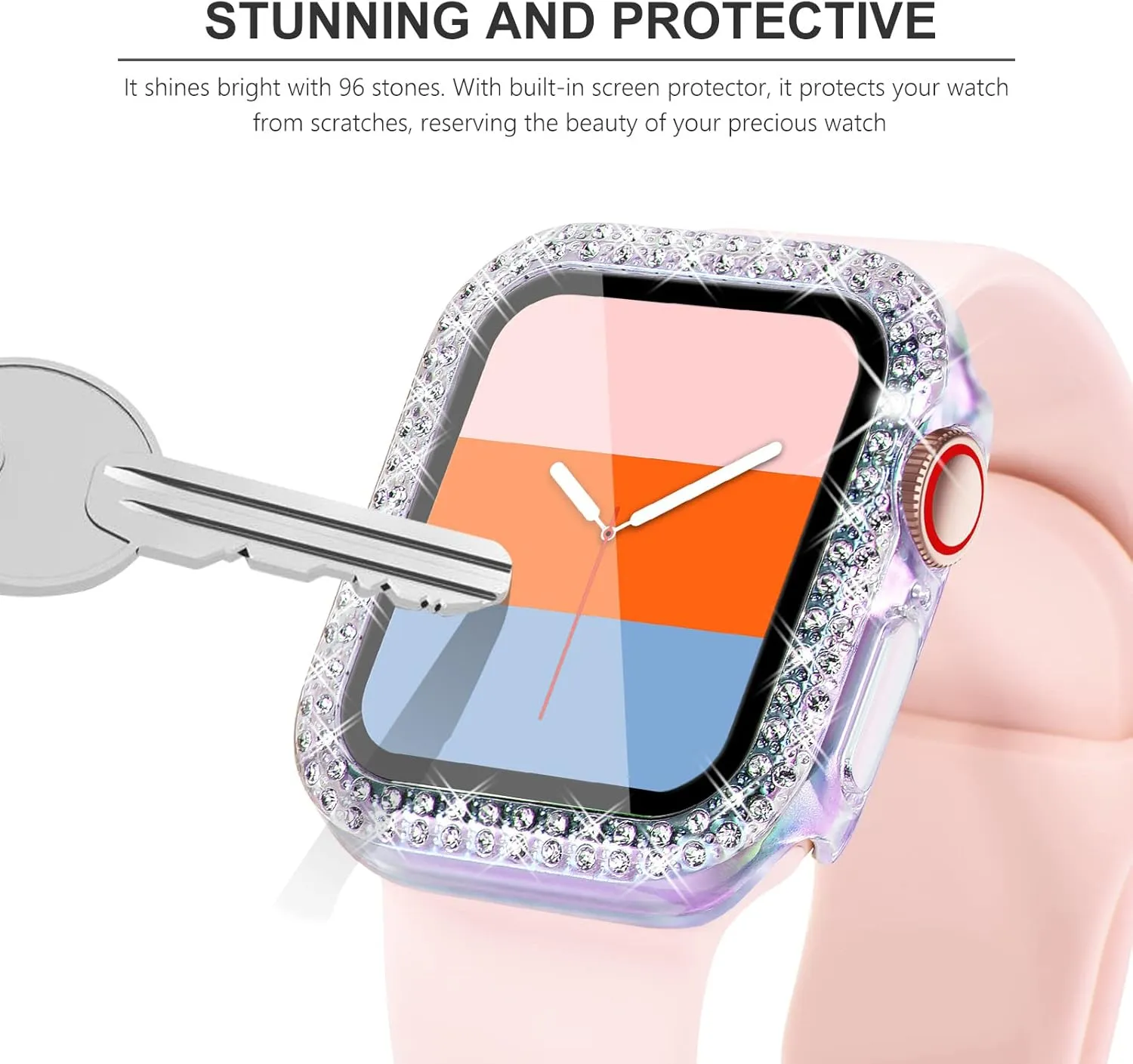 KADES Compatible for Bling Apple Watch Protective Case with Built-in Screen Protector for Apple Watch 38mm Series 3 2 1 (38mm, Elf)
