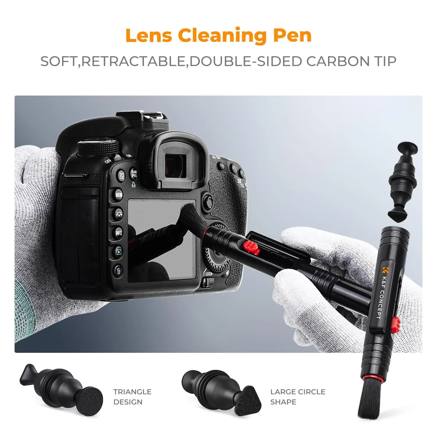 K&F Concept Professional Lens Cleaning Kit for DSLR & Mirrorless Cameras with APS-C/Full-Frame Sensor Cleaning Swabs/Lens Cleaner/Gloves/Camera Blower/Lens Pen Brush/Microfiber Cloths/Carrying Case